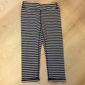 Athleta Girl Large 12 Black & White Striped Activewear Leggings